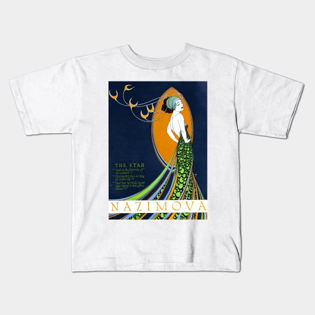 Alla Nazimova in Madame Peacock - Vintage Silent Film Poster Art Kids T-Shirt by Naves